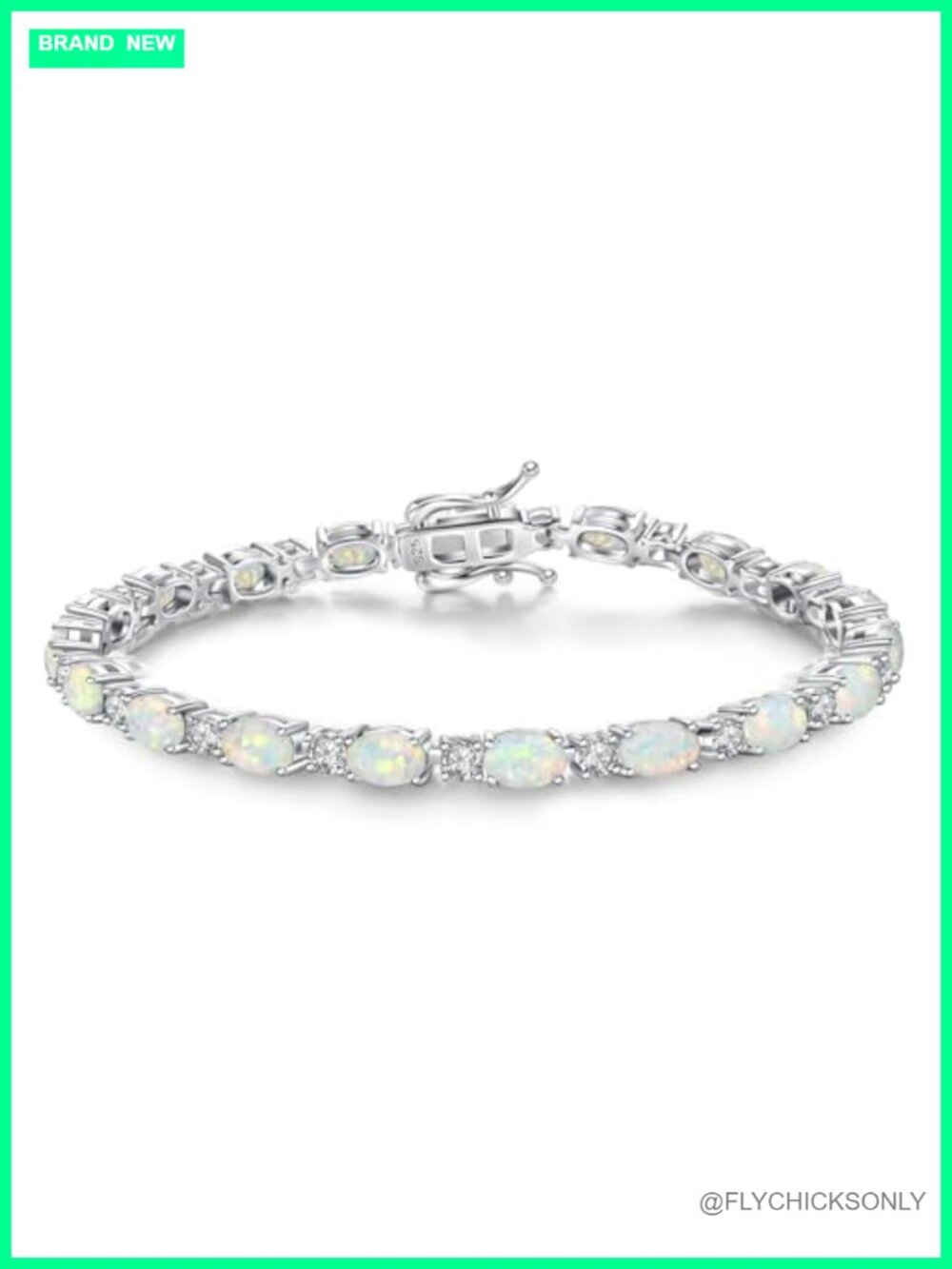 Sterling Silver Birthstone Tennis Bracelet Oval CZ Fine Jewelry Gift